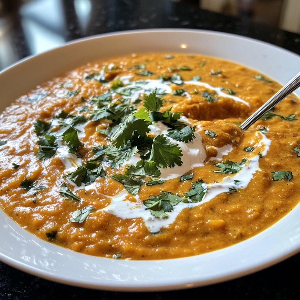 Butternut Kürbissuppe mit Ingwer und Kokos