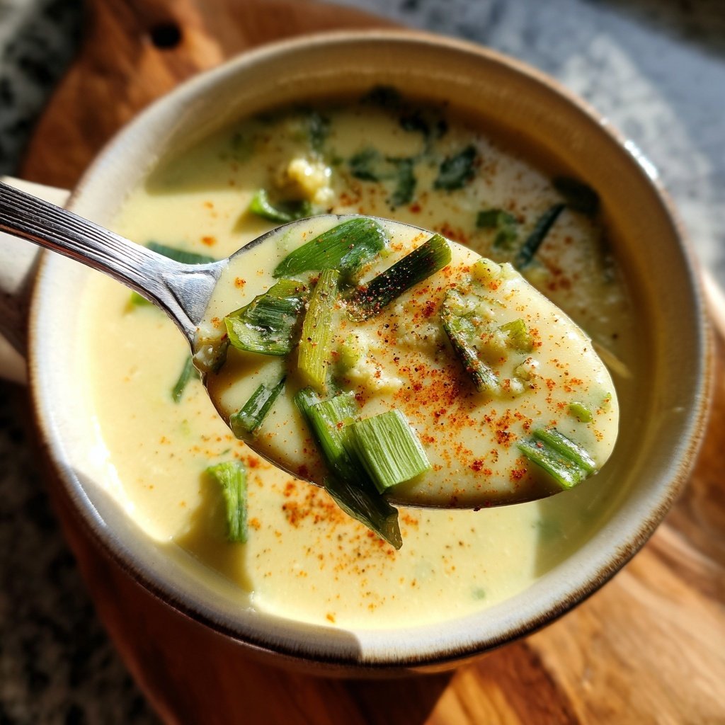 Blumenkohlsuppe mit Lauchzwiebeln