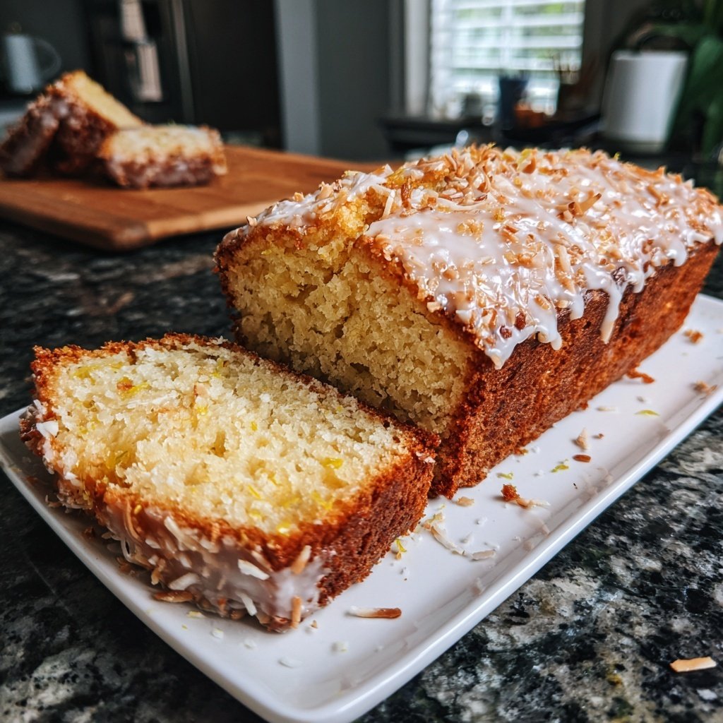 Zitronenkuchen mit Kokosflocken