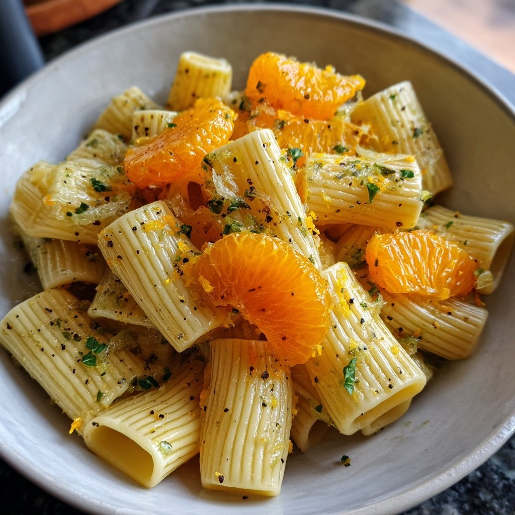 Rigatoni mit Fenchel und Orange