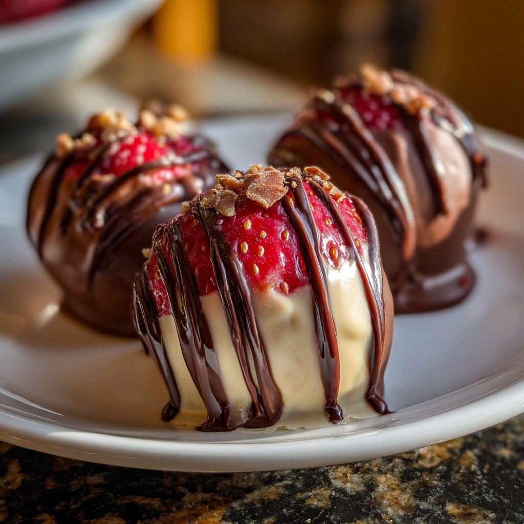 Pralinen mit Erdbeerfüllung