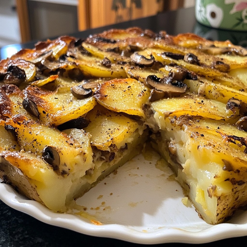 Kartoffelauflauf mit Pilzen