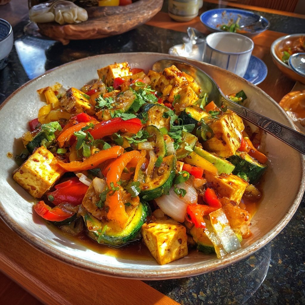 Kalorienarme Gemüsepfanne Mit Tofu